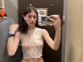 Petite Teen Luna Transparent Try-On - someone was spying on me in the fitting room??