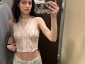Petite Teen Luna Transparent Try-On - someone was spying on me in the fitting room??