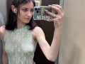 Petite Teen Luna Transparent Try-On - someone was spying on me in the fitting room??