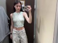 Petite Teen Luna Transparent Try-On - someone was spying on me in the fitting room??