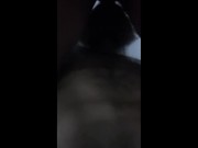 Bath time jerk off while squirting in his mouth
