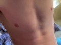 Sexy guy jerks off in bed with cum skinny guy masturbated home video