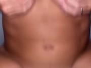 Daddy finishes on my hard belly