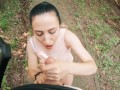 Risky Blowjob in Public Park