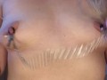 Big nipples playing with clamps. Find more OF devi_darker