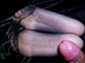 Cum in Nylon stockings,  Nylon Fetish, Cum in Soles