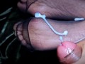 Cum in Nylon stockings,  Nylon Fetish, Cum in Soles