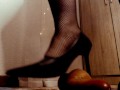 CurvySoleGoddess - Black Heels and Fishnet Cuckplay