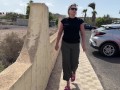 girl pees in pants on balcony Cap D'Agde and on street public