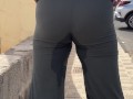 girl pees in pants on balcony Cap D'Agde and on street public