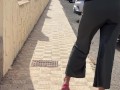 girl pees in pants on balcony Cap D'Agde and on street public
