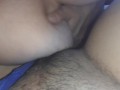 My milf slave jerks my clit with big tits until orgasm