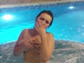 giving blowjob to a stranger in a public pool