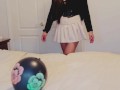 Balloon Fetish. Asian cutie plays with the balloon