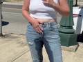 Publicly Soaking my Jeans, Walking Around Braless and Flashing