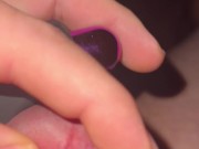 Early morning cock play masturbating cum shot to start the day vibrating cock ring