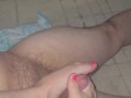 Pink toes stroke a cock till it cums