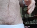Morning piss, white cotton panties, foreskin closeup with drips