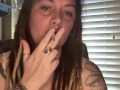 Smoking while my BF jacks off- full vid on OF