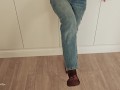 Sexy Arab girl in jeans fucked and cum on her face