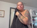 BBW step mom MILF gets ready after her shower cum watch me