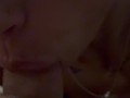 Amateur wife interrupted game night with blowjob