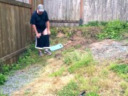 Doing some yard work and stripped naked outside and jerked off!