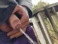 Uncut Cock Pissing OUTSIDE in PUBLIC -UncutAtNight-
