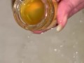 Piss overflowing mini jar