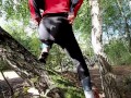 I'm pissing in the woods during a bike ride