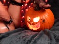 Halloween FISTING session deep amateur homemade movie pumpkin MILF bizarre orgasm