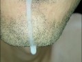 tongue, saliva, lengua , sloopy, sucking, escupir fetish,  babeante primer plano, semen fluyendo