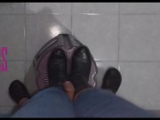 POV VERSION: Mistress in leather riding boots squeeze the cock with her boots until big cumshot