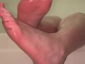 Your pov I show off my wet feet in the bath