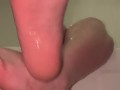 Your pov I show off my wet feet in the bath