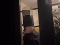 TEASER: Wanking in full view of neighbours. Hung and horny, jerking publicly. Big cock masturbated