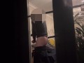 TEASER: Wanking in full view of neighbours. Hung and horny, jerking publicly. Big cock masturbated