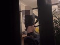 TEASER: Wanking in full view of neighbours. Hung and horny, jerking publicly. Big cock masturbated