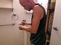 Cute Boy Deep Cleaning Bathroom