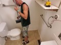 Cute Boy Deep Cleaning Bathroom