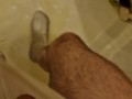 Pissing panties, feet and socks in the shower