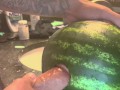 Fucking watermelon ,big dick,love sex