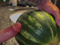 Fucking watermelon ,big dick,love sex