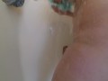 BBC Dildo Stretches Curvy Brunette In Shower