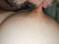 Sucking my big natural boobs and biting my big hard nipples