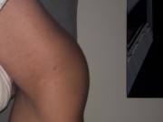 Amateur Teen grinding on pillows