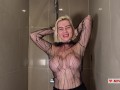 Blonde with huge tits in the shower.  Touch my wet naked body and jerk off on me. Try On haul
