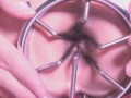 開口器を使ってアナル拡張の後指アナニーで脱肛アナルローズ