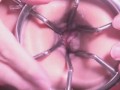 開口器を使ってアナル拡張の後指アナニーで脱肛アナルローズ