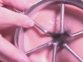 開口器を使ってアナル拡張の後指アナニーで脱肛アナルローズ